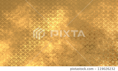 Golden Japanese pattern background 119026232