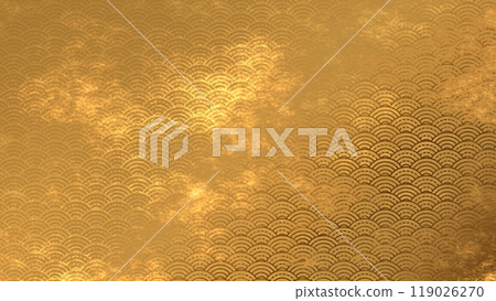 Golden Japanese pattern background 119026270
