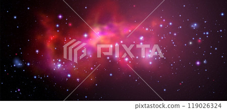 Space vector background with realistic nebula and shining stars. Magic colorful galaxy with stardust 119026324