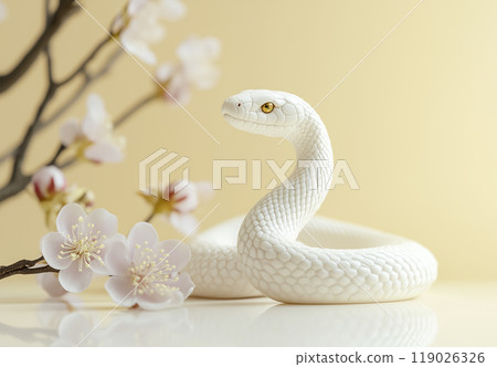 New Year's card material: Year of the Snake 119026326