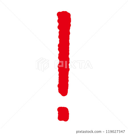 手寫的紅色感嘆號，感嘆號，警告，小心，注意 119027347