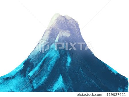 富士山新年賀卡手寫日式毛筆插畫 富士山新年賀卡手寫日式毛筆插畫 119027611