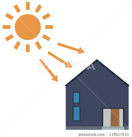 Illustration of a solar power generation system using solar panels Illustration of a solar power generation system using solar panels 119027631