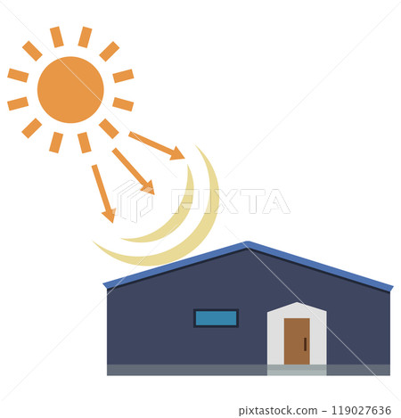 Illustration of a solar power generation system using solar panels Illustration of a solar power generation system using solar panels 119027636
