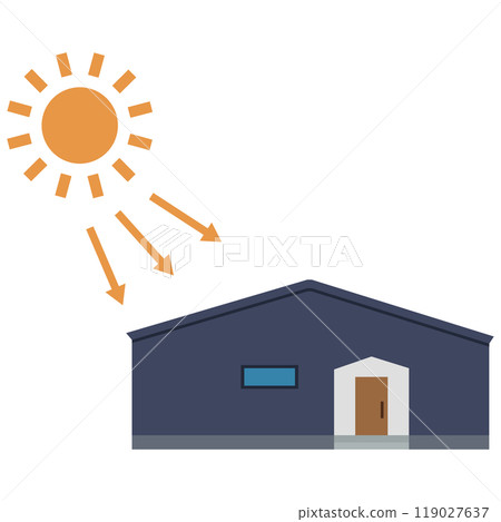 使用太陽能板的太陽能發電系統圖示 使用太陽能板的太陽能發電系統圖示 119027637