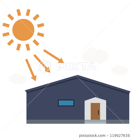 使用太陽能板的太陽能發電系統圖示 使用太陽能板的太陽能發電系統圖示 119027638