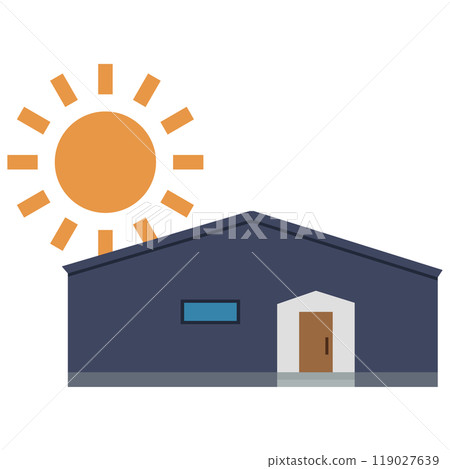 Illustration of a solar power generation system using solar panels 119027639