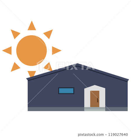 Illustration of a solar power generation system using solar panels 119027640