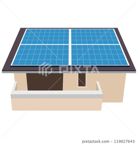 Illustration of a solar power generation system using solar panels 119027643