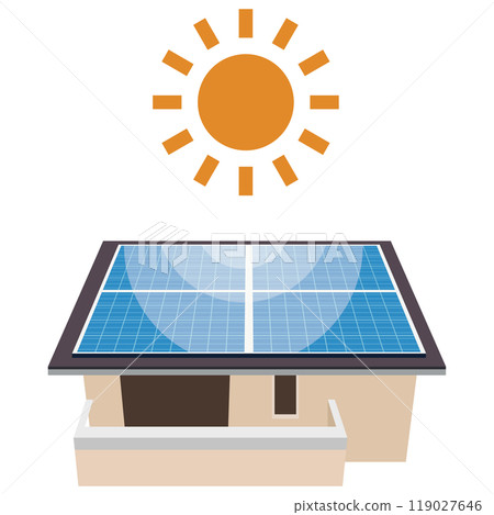 使用太陽能板的太陽能發電系統圖示 119027646