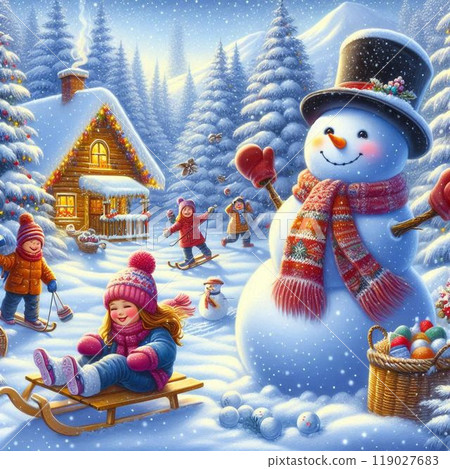 雪人和聖誕老人 119027683