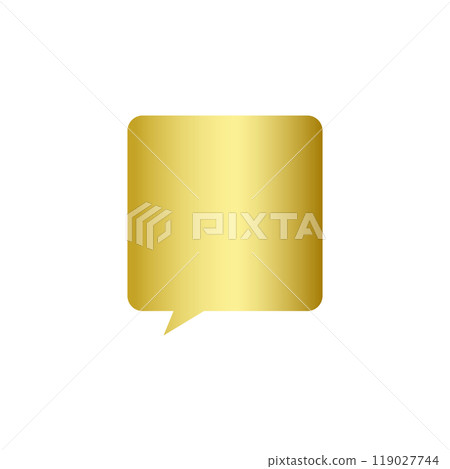Simple gold square speech bubble_no main line_left facing single item Simple gold square speech bubble_no main line_left facing single item 119027744