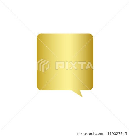 Simple gold square speech bubble_no main line_right facing single item Simple gold square speech bubble_no main line_right facing single item 119027745