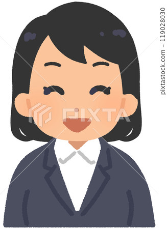 Woman in suit_smile Woman in suit_smile 119028030