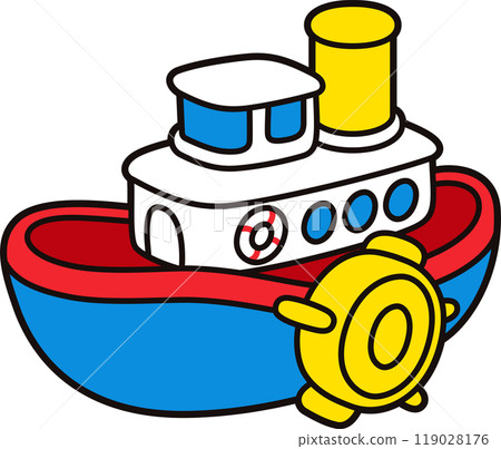 Cute cartoon toy boat drawing Cute cartoon toy boat drawing 119028176