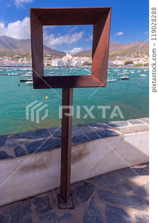 Cadaques Bay with boats and Church of Santa Maria, Catalonia, Spain Cadaques Bay with boats and Church of Santa Maria, Catalonia, Spain 119028288