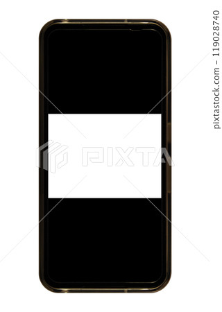 Smartphone seen from the front (transparent background, aspect ratio of the main screen transparent area 3:4 ⇒ details in the comments section) 119028740