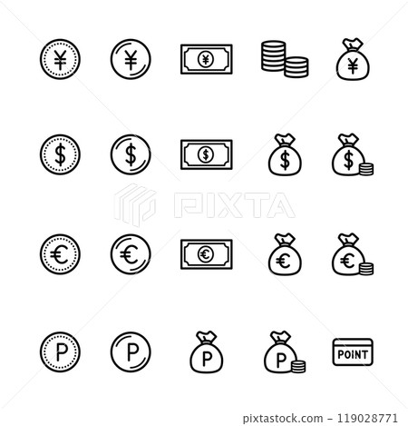 Money, points icon 119028771