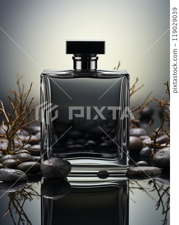 Perfumed bottle mockup luxury classic scent men glass gift 119029039