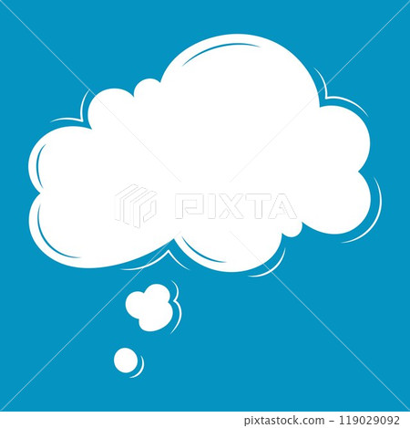 Speech or thought bubble, text chat cloud for comments, posts, comics. Modern social media template and label. Message Template. Dialogue box icon. 119029092