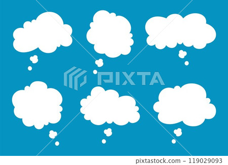 Set of speech or thought bubbles with different shapes, text chat cloud for comments, posts, comics. Modern social media template and label. Message Template. Dialogue box icon. 119029093