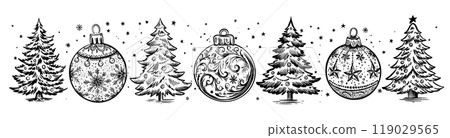 christmas, tree, vector 119029565
