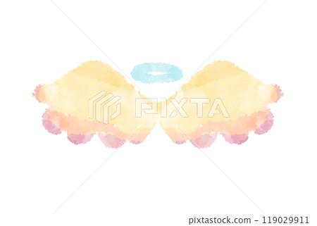 Angel wings yellow handwritten decoration 119029911