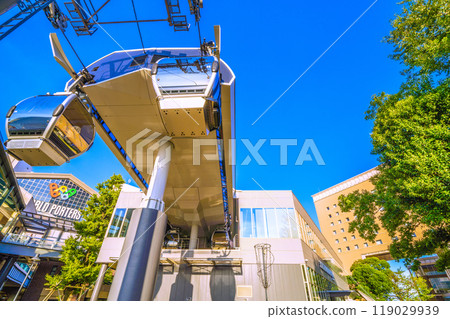 Yokohama cityscape in Japan, overlooking YOKOHAMA AIR CABIN Canal Park Station, etc. 119029939
