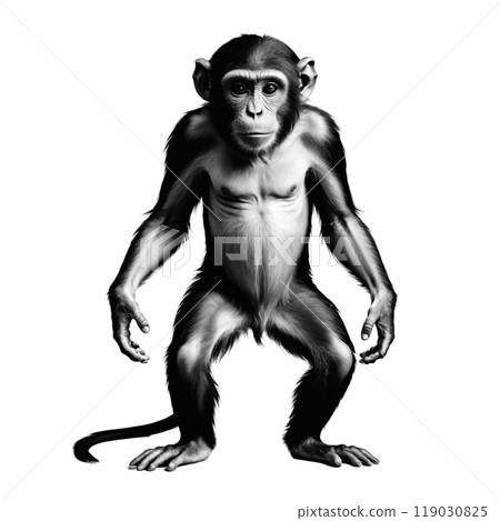 A monkey standing directly in front of you│Monkey│Chimpanzee│005 A monkey standing directly in front of you│Monkey│Chimpanzee│005 119030825