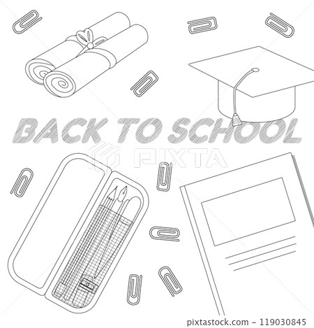 Back to School Supplies Coloring Page Back to School Supplies Coloring Page 119030845