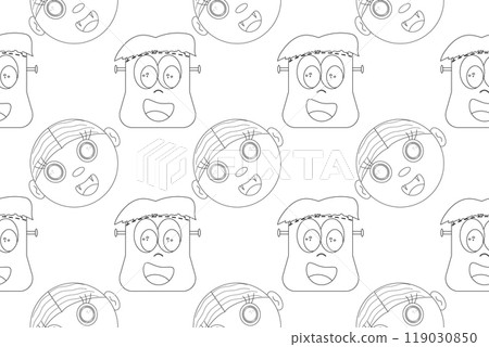 Halloween Monsters Coloring Page for Kids 119030850