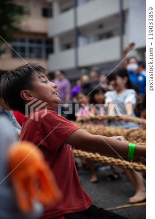 Children participating in a local event, Children's Tug of War Children participating in a local event, Children's Tug of War 119031859