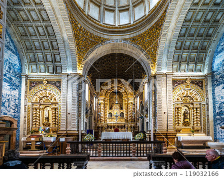 Nazare, Portugal - Mar 08, 2024: Interior of the famous Santuario de Nossa Senhora da Nazare in Portugal 119032166
