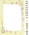 Crystal flower frame, card background, nostalgic yellow 119032343