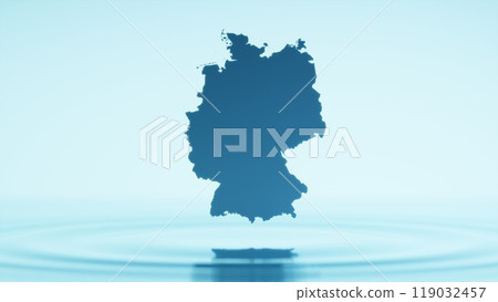 Map of Germany floating on water Map of Germany floating on water 119032457