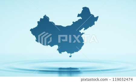 A floating map of China A floating map of China 119032474