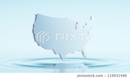 漂浮在水面上的美國地圖 119032486