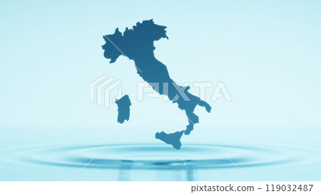 漂浮在水面上的義大利共和國地圖 119032487