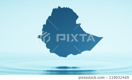 Map of Ethiopia floating on water Map of Ethiopia floating on water 119032489