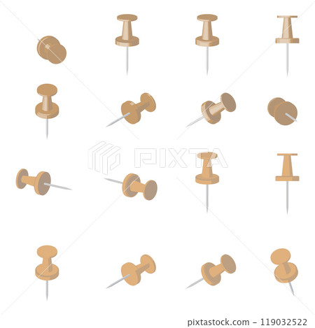 16 types of push pins (brown) 119032522
