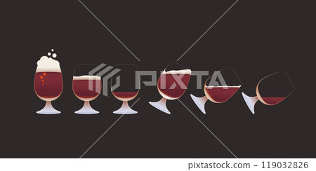 a dark red beer glasses in set a dark red beer glasses in set 119032826