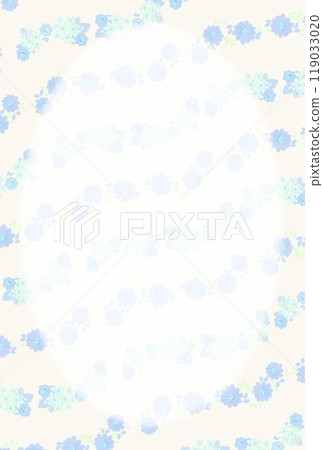 Cute light blue floral pattern background illustration material watercolor style 119033020