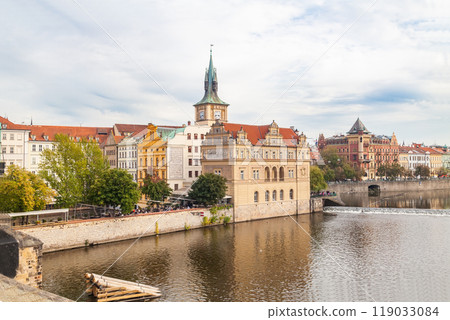 View from Charles Bridge of Smetana Museum, Prague, Czech Republic 119033084