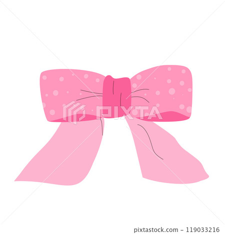 Silk band isolated on white background. Cute bow. Vector hand drawn flat bow knot illustration Silk band isolated on white background. Cute bow. Vector hand drawn flat bow knot illustration 119033216