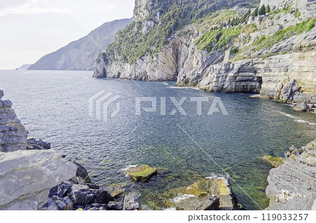 View of the Ligurian Coastline near Cinque Terre, Italy 119033257