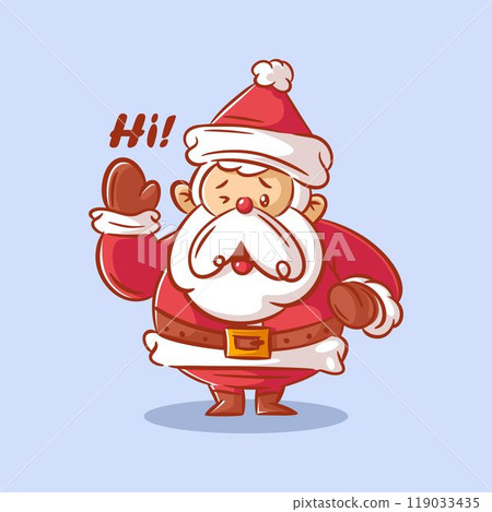 Cute santa waves to say hello 119033435