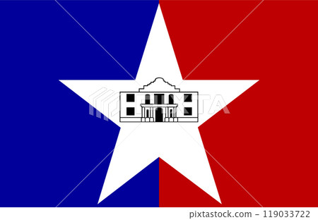Flag of the city of San Antonio, Texas, USA, original colors and proportions. Illustration Flag of the city of San Antonio, Texas, USA, original colors and proportions. Illustration 119033722