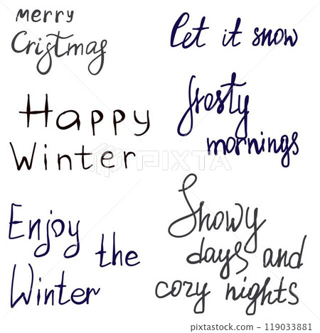 Christmas calligraphy set. Lettering for Christmas card 119033881