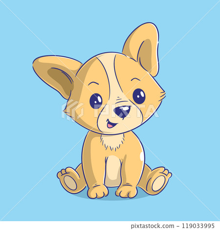 Dog cartoon hand drawn style Dog cartoon hand drawn style 119033995