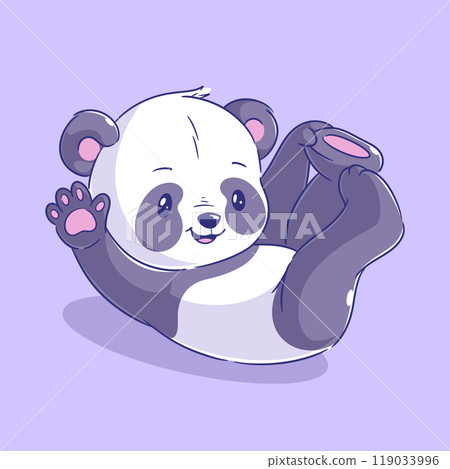 Panda cartoon hand drawn style Panda cartoon hand drawn style 119033996